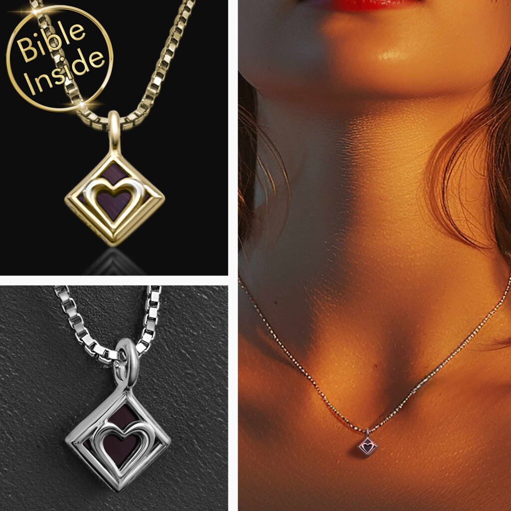 Christmas Wife Gift - Elegant Necklace With New Testament Bible Inside by My Nano Jewelry